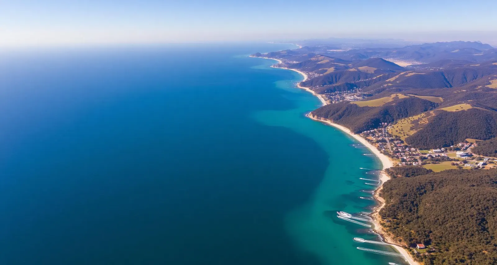 Aerial view of the Mornington Peninsula coastline