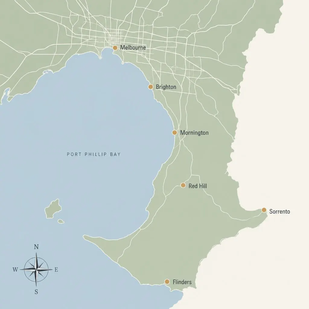 Illustrated map of Bloomberry's service area across Greater Melbourne and the Mornington Peninsula